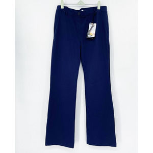 Betabrand Boot-Cut Dress Yoga Pants Size L Long Navy Blue Ponte Stretch NWT